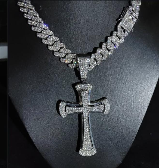 Cubana Diamantada + Cruz plateada